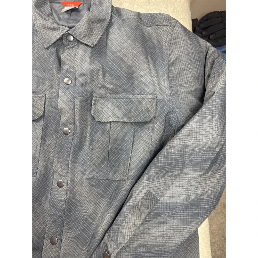 Nike Men L ACG Quilt Lined Snap Shirt Jacket Shadow Black Plaid Vintage Rare EUC